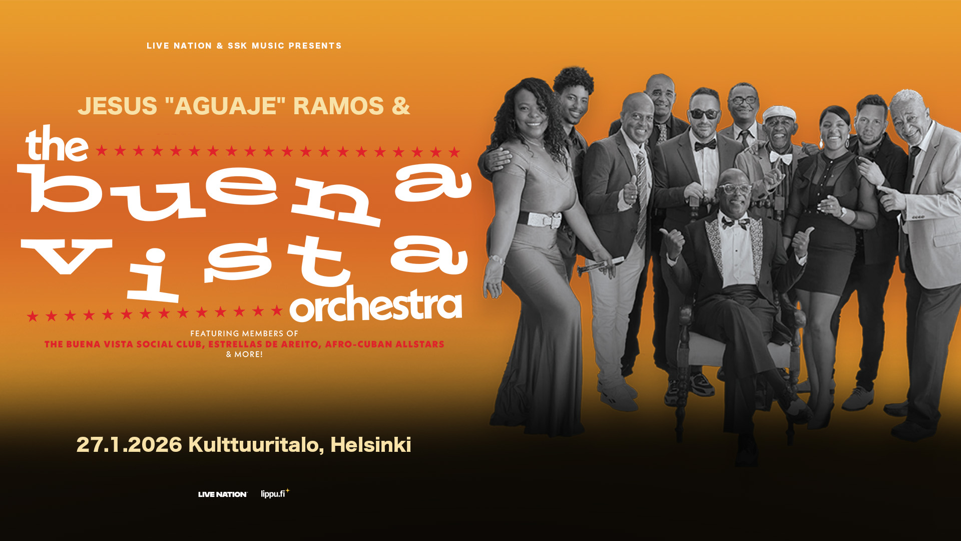 Jésus “Aguaje” Ramos & The Buena Vista Orchestra – Helsinki, Kulttuuritalo 27.1.2026 Jésus “Aguaje” Ramos & The Buena Vista Orchestra – Helsinki, Kulttuuritalo 27.1.2026