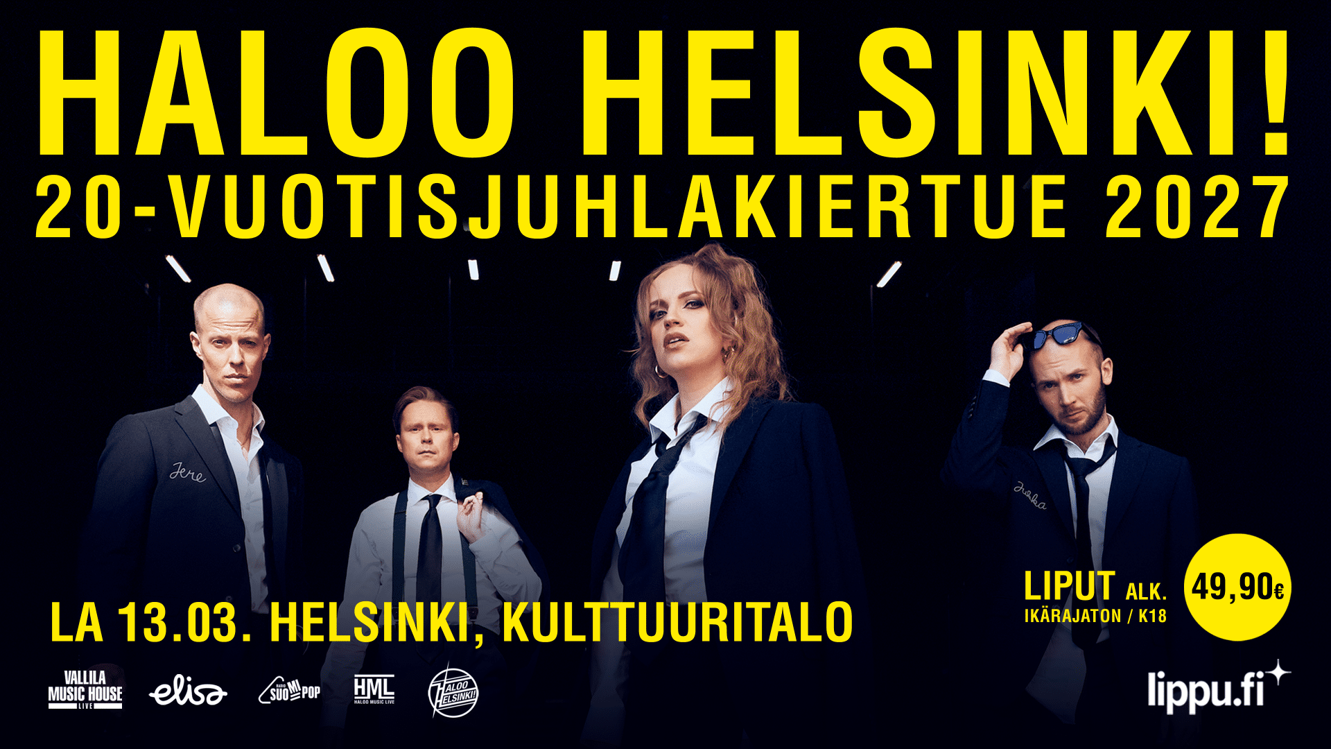 Haloo Helsinki! saapuu Helsingin Kulttuuritalolle juhlistamaan 20-vuotisuraansa juhlakiertueen merkeissä.